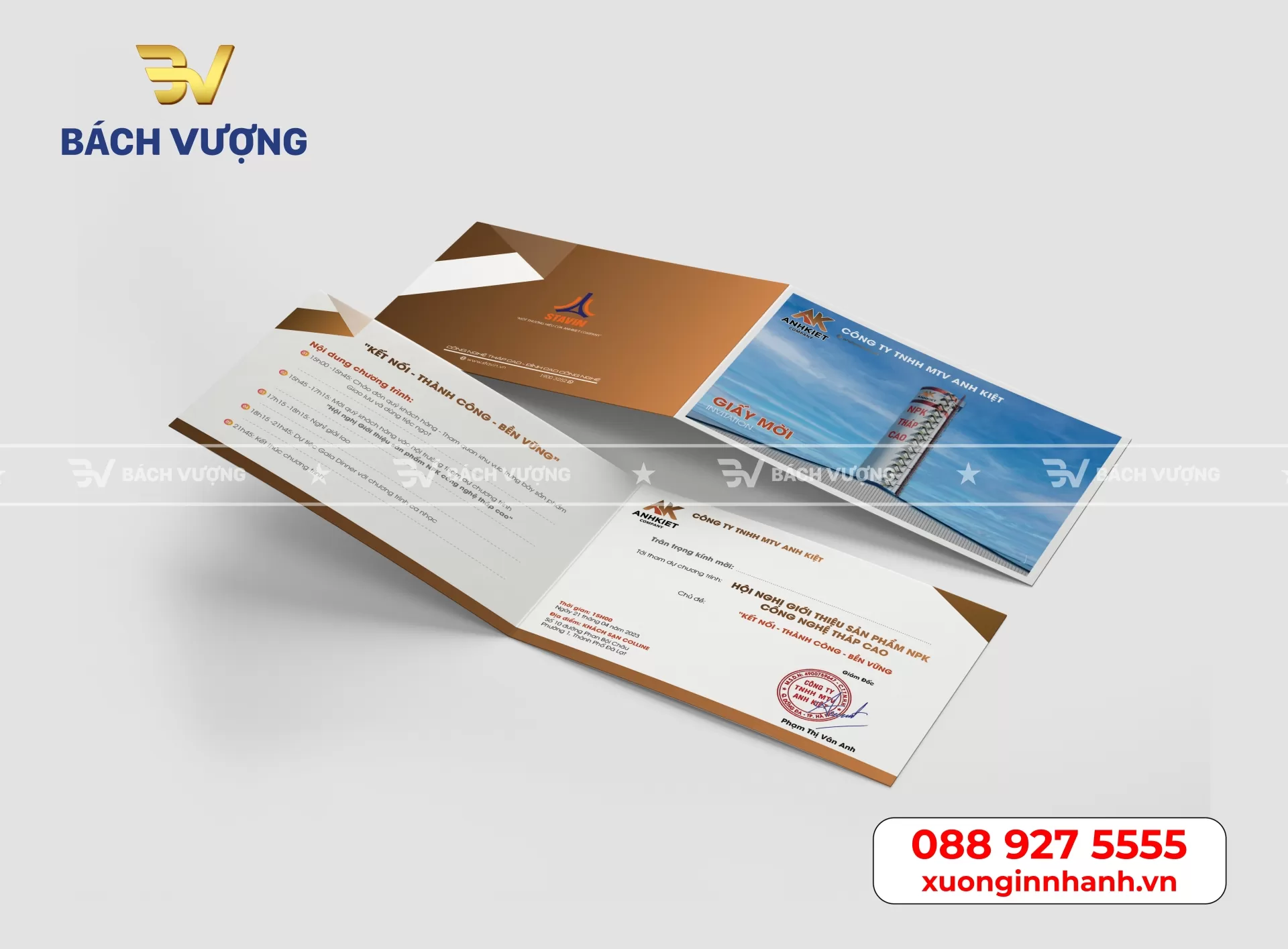 Mẫu giấy mời tại B&aacute;ch Vượng