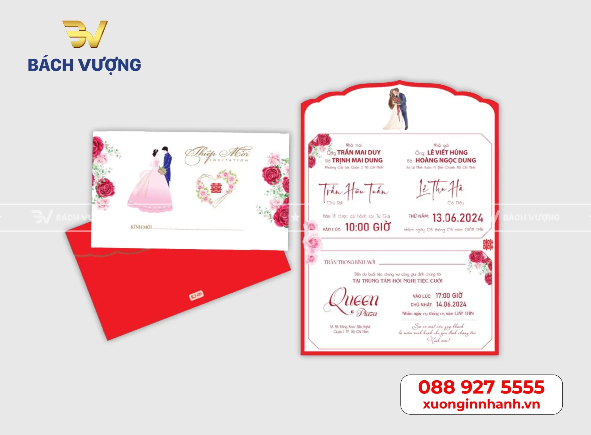 Mẫu thiệp cưới tại B&aacute;ch Vượng