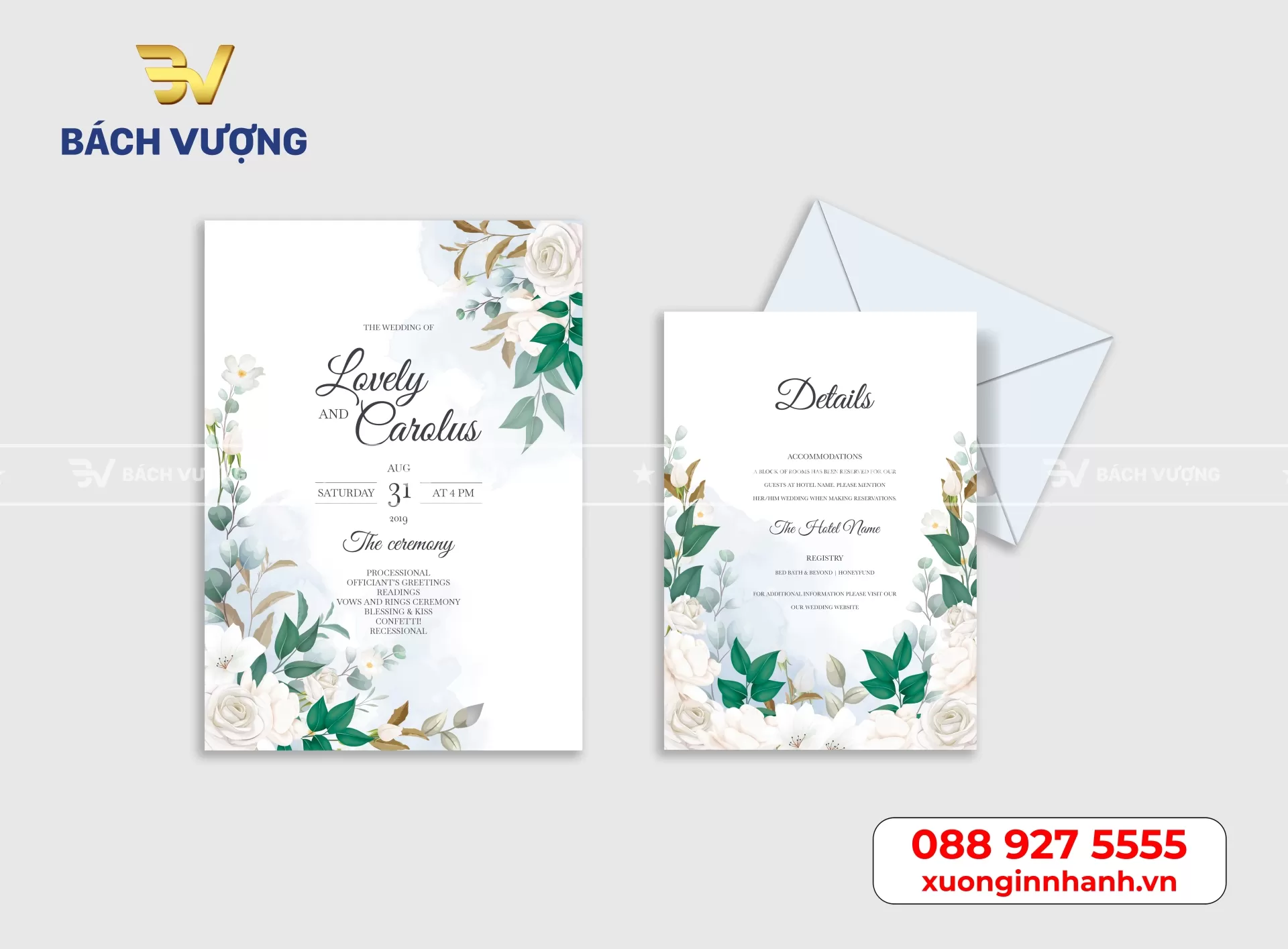 Mẫu thiệp cưới tại B&aacute;ch Vượng