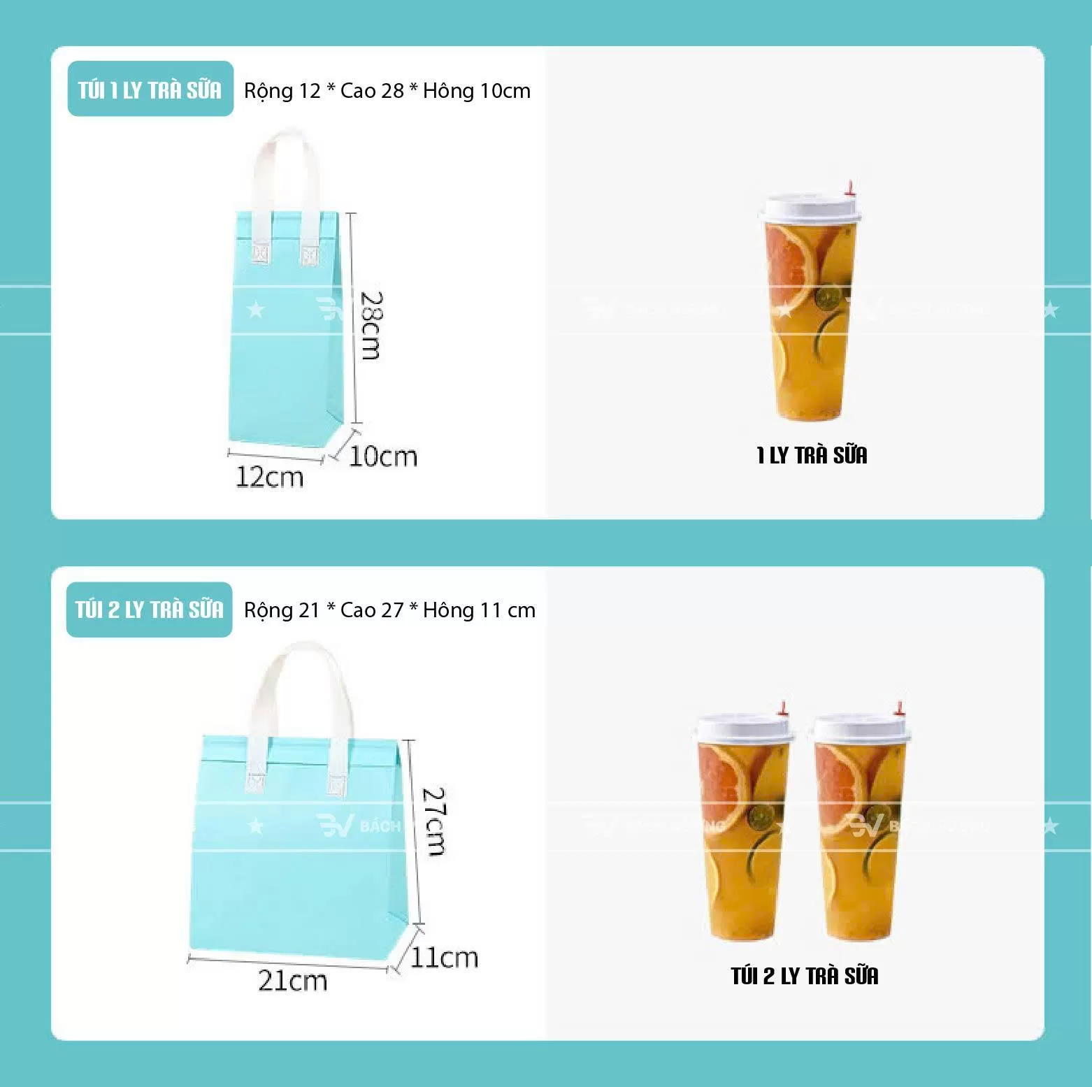 Mẫu t&uacute;i đựng tr&agrave; sữa - B&aacute;ch Vượng