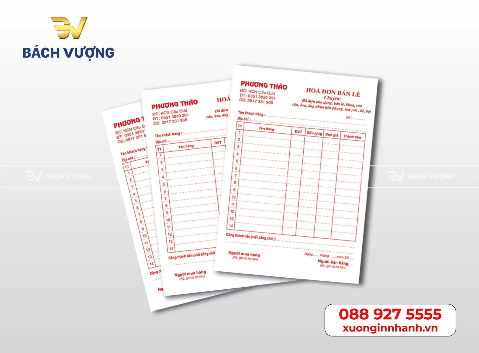 In ho&aacute; đơn 1 li&ecirc;n - B&aacute;ch Vượng