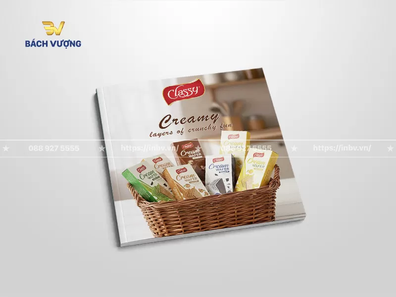 Mẫu catalogue bao b&igrave; thực phẩm b&aacute;nh kẹo dạng hộp giấy