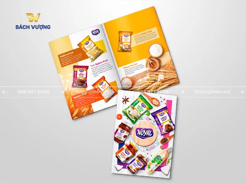 Mẫu catalogue bao b&igrave; thực phẩm c&oacute; h&igrave;nh ảnh minh hoạ chi tiết, sống động