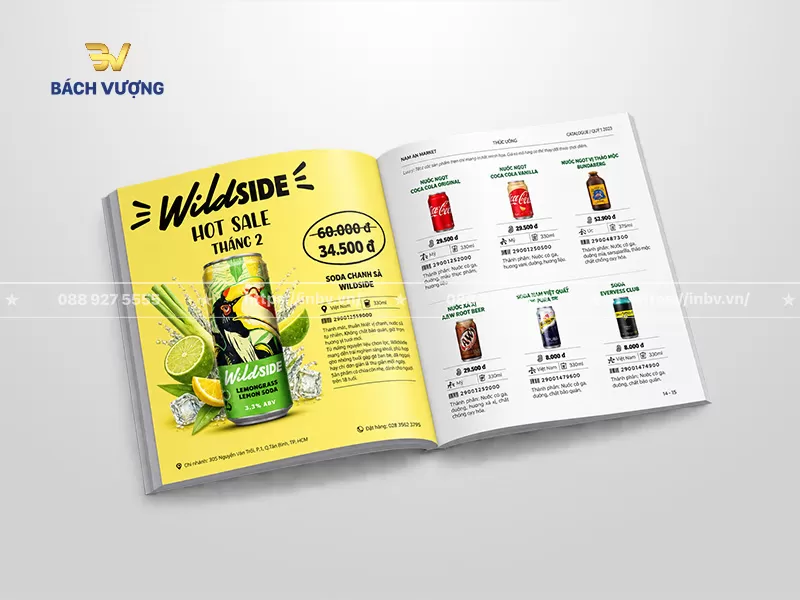 Mẫu catalogue bao b&igrave; thực phẩm đồ uống đ&oacute;ng lon