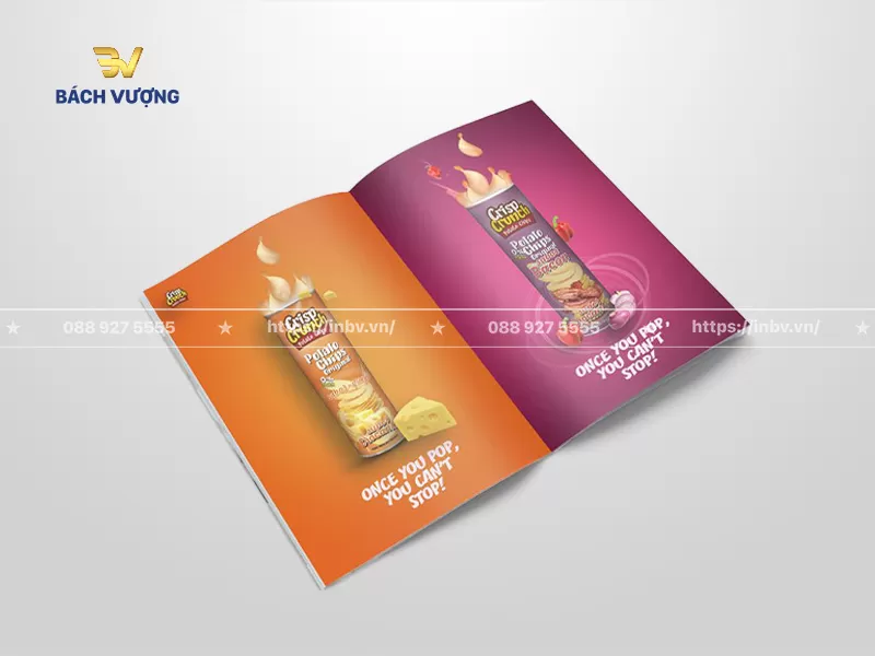 Mẫu catalogue bao b&igrave; thực phẩm lon giấy đựng khoai t&acirc;y chi&ecirc;n