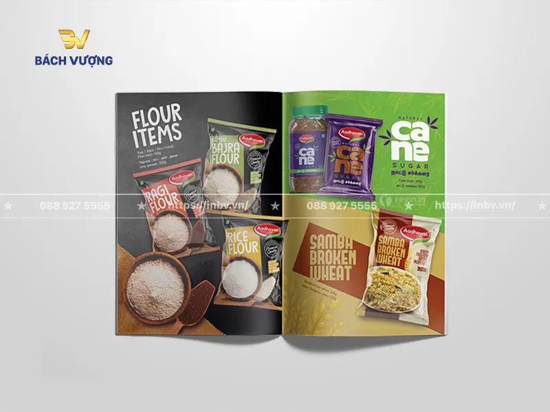 Mẫu catalogue bao b&igrave; thực phẩm ngũ cốc