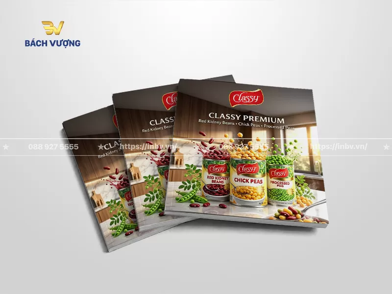Mẫu catalogue bao b&igrave; thực phẩm dạng lon thiếc cho c&aacute;c loại đậu hạt chế biến sẵn