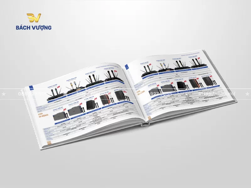 Mẫu catalogue b&igrave;a cứng c&oacute; h&igrave;nh ảnh, th&ocirc;ng số kỹ thuật chi tiết, r&otilde; n&eacute;t