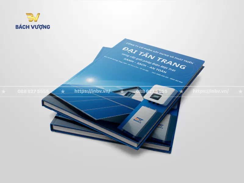 Mẫu catalogue b&igrave;a cứng giới thiệu giải ph&aacute;p pin năng lượng mặt trời