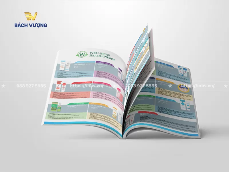 Trang nội dung mẫu catalogue dịch vụ chăm s&oacute;c sức khỏe & l&agrave;m đẹp ph&acirc;n chia &ocirc; sản phẩm qua m&agrave;u sắc k&egrave;m h&igrave;nh ảnh thực tế & th&ocirc;ng tin chi tiết về th&agrave;nh phần, c&ocirc;ng dụng