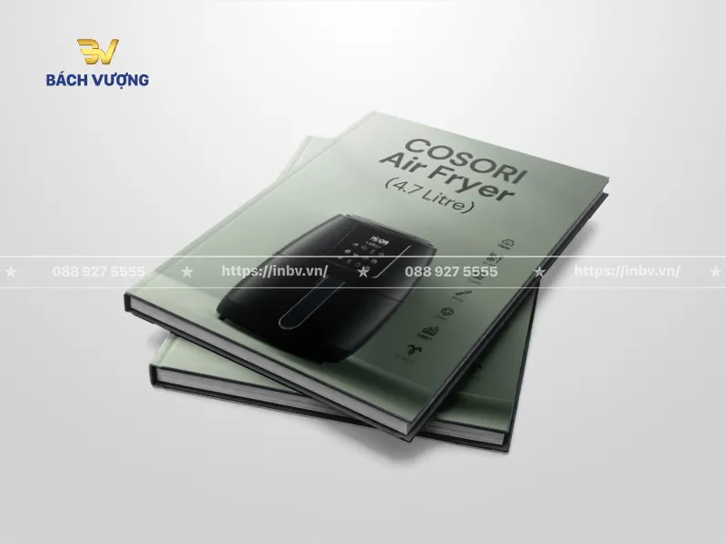 mẫu catalogue đồ gia dụng b&igrave;a cứng giới thiệu nồi chi&ecirc;n kh&ocirc;ng dầu