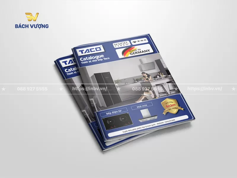Trang b&igrave;a mẫu catalogue đồ gia dụng giới thiệu thiết bị nh&agrave; bếp nhập khẩu bố cục kết hợp kh&ocirc;ng gian bếp hiện đại c&ugrave;ng &ocirc; h&igrave;nh ảnh về bếp điện từ & m&aacute;y h&uacute;t m&ugrave;i 