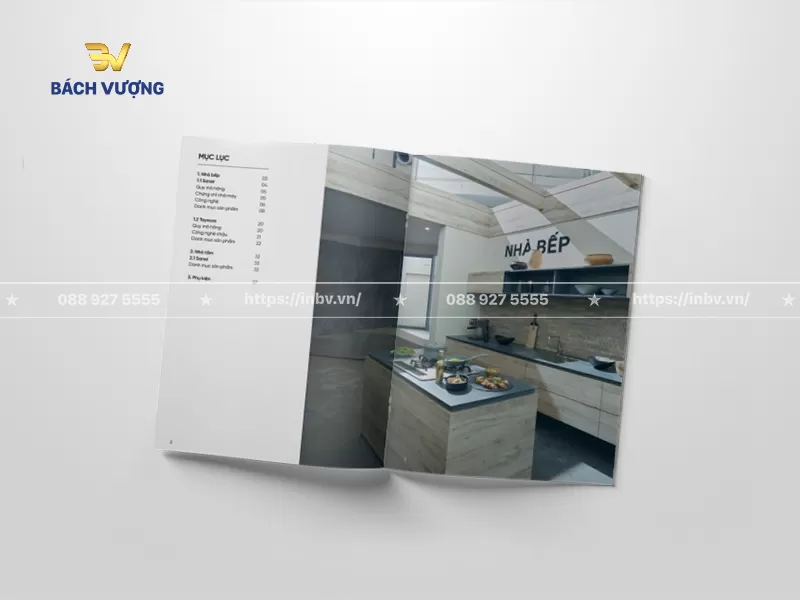 Trang mục lục & giới thiệu kh&ocirc;ng gian nh&agrave; bếp mẫu catalogue đồ gia dụng