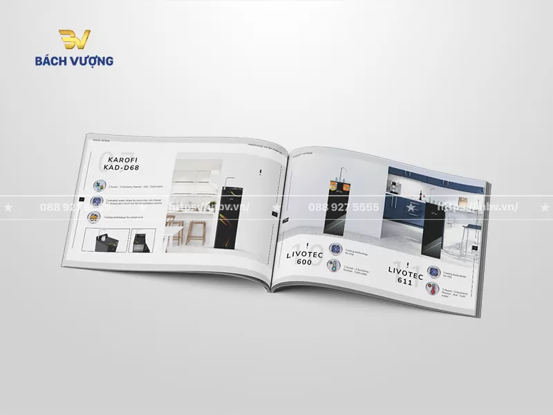 Thiết kế catalogue m&aacute;y lọc nước với trang giới thiệu sản phẩm trực quan