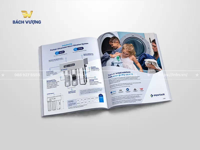 Mẫu catalogue m&aacute;y lọc nước trang giới thiệu hệ thống lọc vi sinh UV
