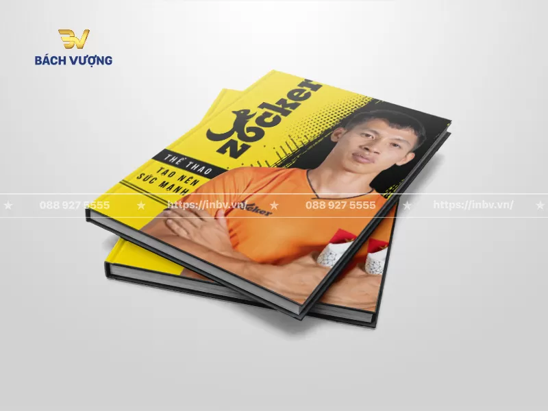 Mẫu catalogue khổ A5 đứng nhỏ gọn thương hiệu thể thao
