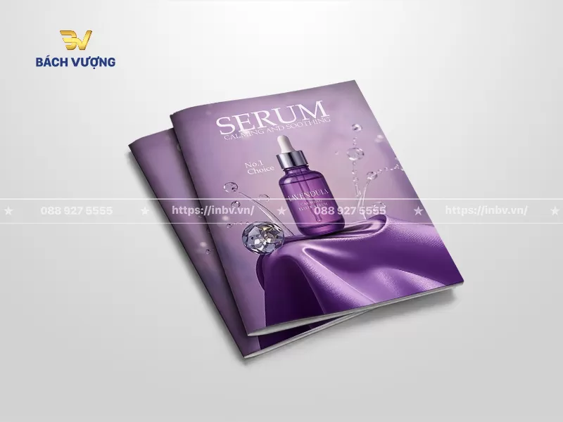 Mẫu catalogue mỹ phẩm m&agrave;u t&iacute;m sang trọng