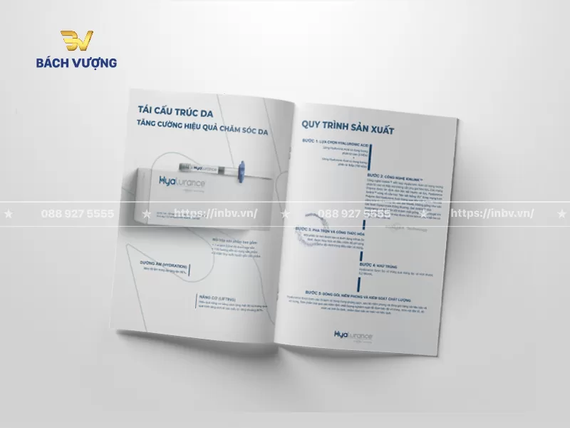 Thiết kế trang giới thiệu giải ph&aacute;p t&aacute;i cấu tr&uacute;c da v&agrave; quy tr&igrave;nh sản xuất mẫu catalogue mỹ phẩm