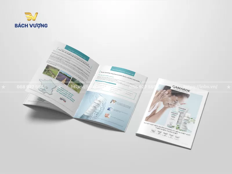 Thiết kế trang trong v&agrave; b&igrave;a mẫu catalogue mỹ phẩm thi&ecirc;n nhi&ecirc;n nguồn gốc xuất xứ từ Ph&aacute;p