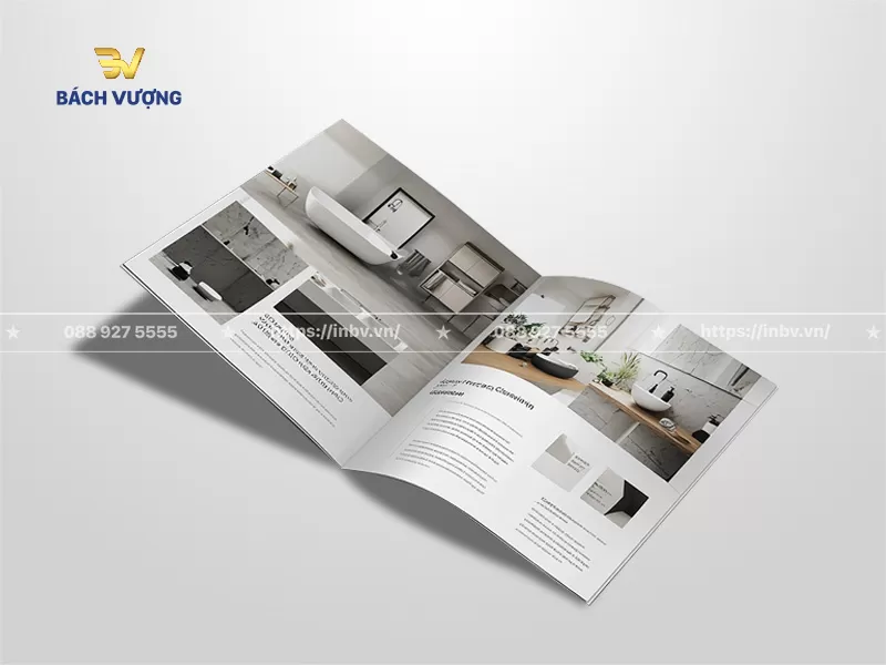 Bố cục trang giới thiệu bồn tắm đặt s&agrave;n trong mẫu catalogue thiết bị vệ sinh