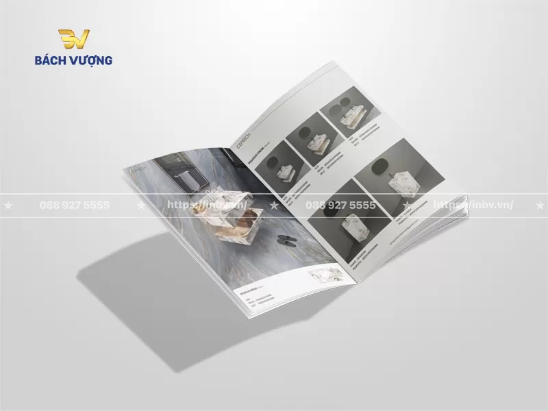 Thiết kế trang ruột mẫu catalogue thiết bị vệ sinh k&egrave;m th&ocirc;ng số kỹ thuật & h&igrave;nh ảnh minh hoạ kh&ocirc;ng gian