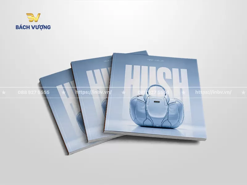mẫu catalogue t&uacute;i x&aacute;ch thiết kế b&igrave;a m&agrave;u xanh dương pastel phối hiệu ứng loang nhẹ
