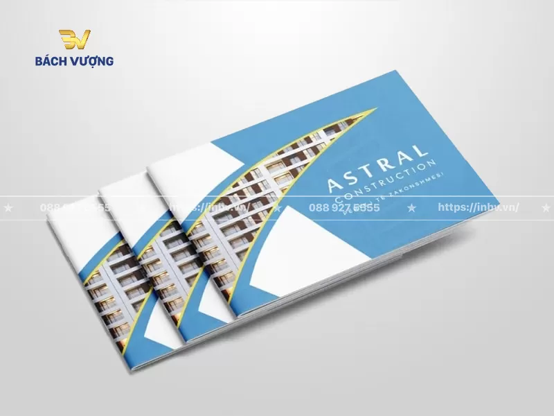 mẫu catalogue x&acirc;y dựng d&aacute;ng ngang phối sắc xanh trắng hiện đại