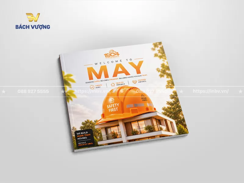 mẫu catalogue x&acirc;y dựng nh&agrave; ở d&acirc;n dụng d&aacute;ng vu&ocirc;ng phối sắc cam nổi bật