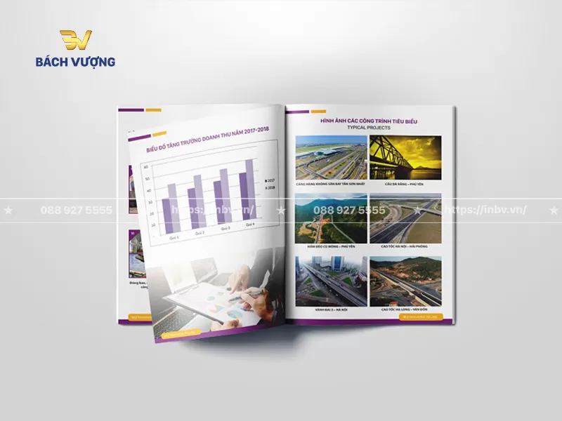 mẫu catalogue x&acirc;y dựng trang giới thiệu c&ocirc;ng tr&igrave;nh ti&ecirc;u biểu v&agrave; biểu đồ tăng trưởng