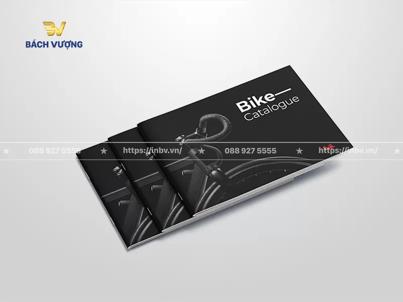 mẫu catalogue xe đạp thể thao khổ ngang tone đen huyền b&iacute;, mạnh mẽ & sang trọng