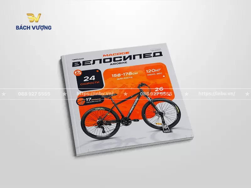 Thiết kế trang b&igrave;a mẫu catalogue xe đạp thể thao th&ocirc;ng số trực quan v&agrave; hiện đại