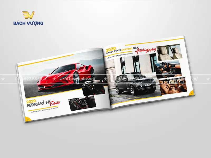 Layout trang nội dung mẫu catalogue xe &ocirc; t&ocirc; si&ecirc;u sang k&egrave;m h&igrave;nh cận cảnh nội thất