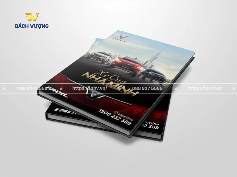 mẫu catalogue xe &ocirc; t&ocirc; khổ đứng b&igrave;a cứng tự h&agrave;o thương hiệu Việt