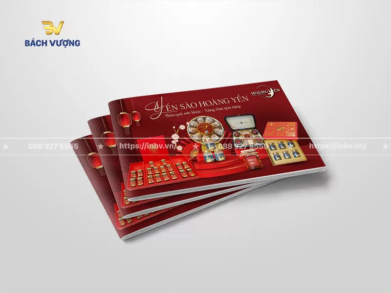 mẫu catalogue yến s&agrave;o tone đỏ rực rỡ mang bản sắc văn h&oacute;a &Aacute; Đ&ocirc;ng v&agrave; kh&ocirc;ng kh&iacute; lễ hội