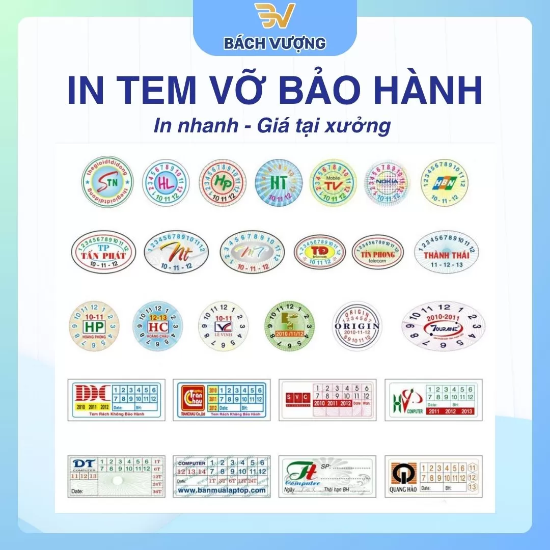 Mẫu tem bảo h&agrave;nh tại B&aacute;ch Vượng
