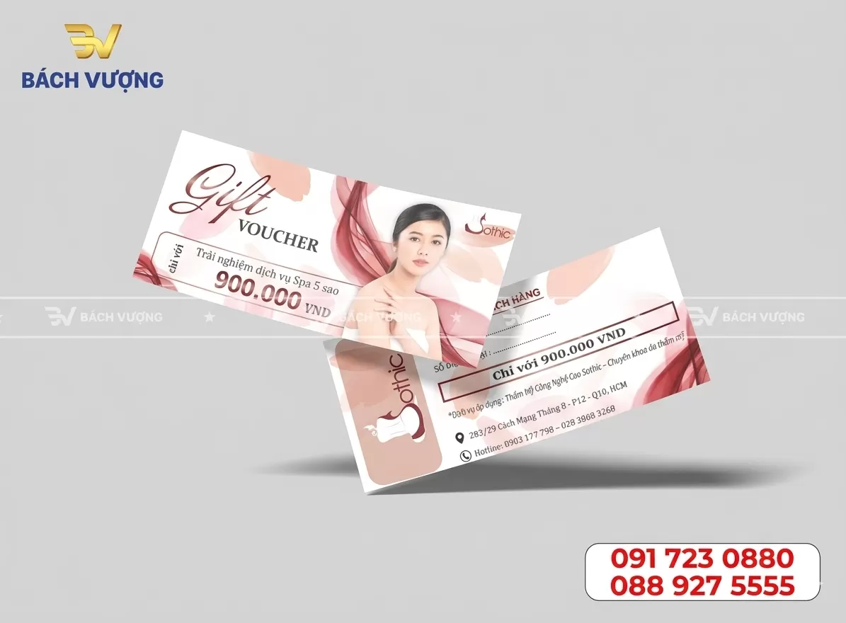 Dịch vụ in phiếu qu&agrave; tặng số lượng &iacute;t tại H&agrave; Nội - B&aacute;ch Vượng