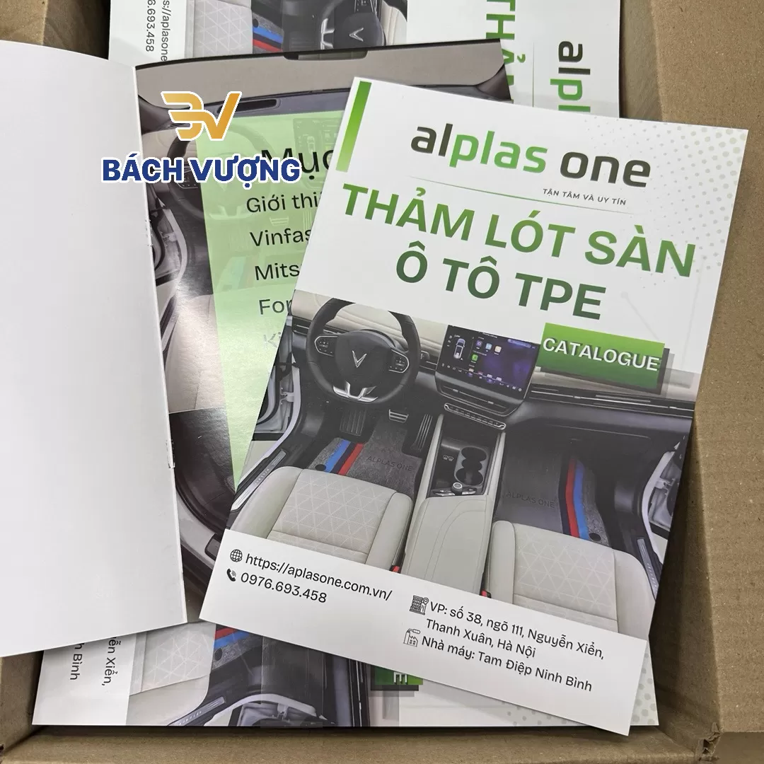 Mẫu in catalogue sản phẩm thảm l&oacute;t s&agrave;n cho &ocirc; t&ocirc;