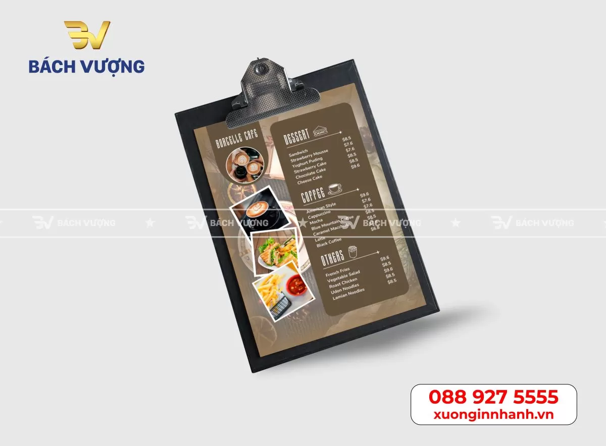 Dịch vụ in menu trà sữa cà phê chuyên nghiệp tại Bách Vượng