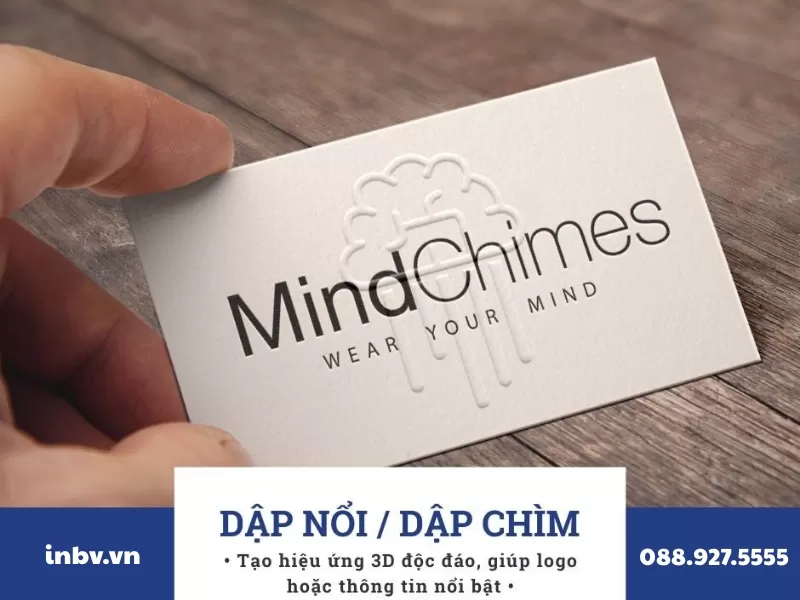 Dập ch&igrave;m/th&uacute;c nổi sau in danh thiếp