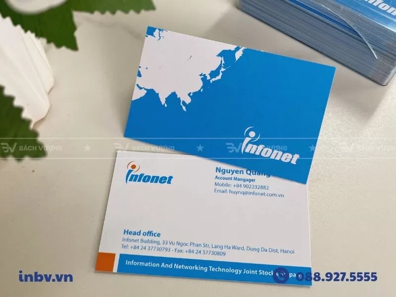 Card visit in 2 mặt kh&aacute;c nhau