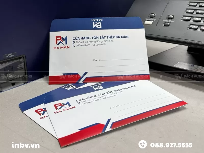 Mẫu phong b&igrave; khổ A6 doanh nghiệp kinh doanh vật liệu x&acirc;y dựng