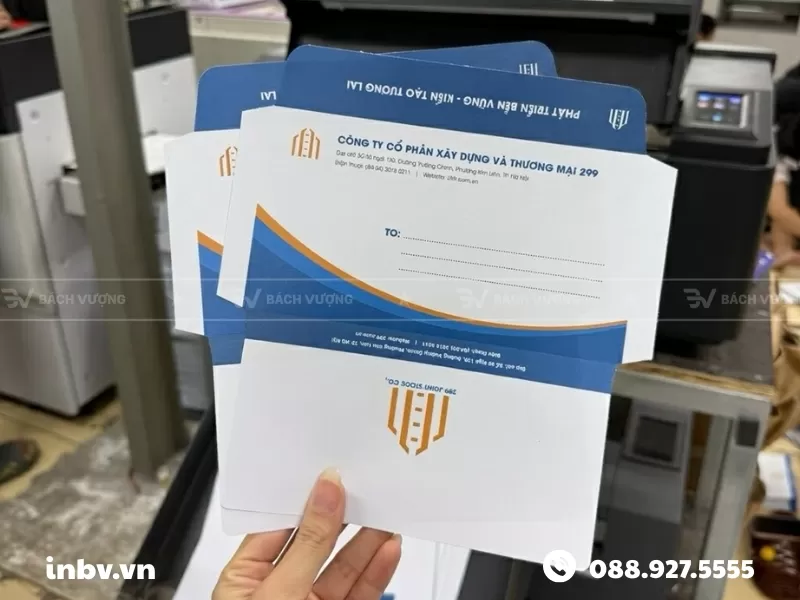 Th&agrave;nh phẩm phong b&igrave; thư sau in ấn & bế khu&ocirc;n