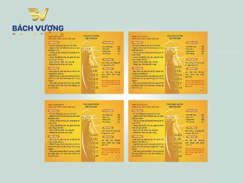 Mẫu tem decal giấy bế h&igrave;nh chữ nhật tại B&aacute;ch Vượng