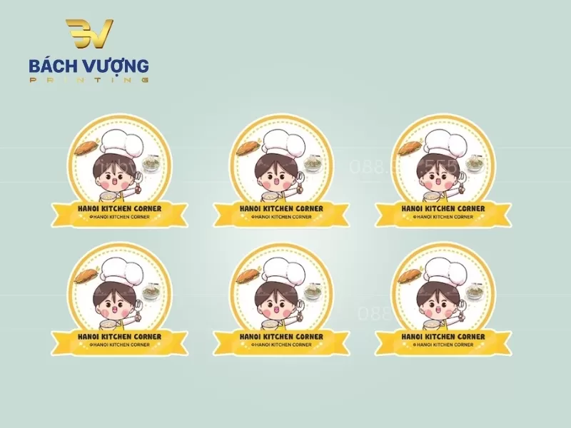 Mẫu tem decal giấy bế theo y&ecirc;u cầu tại B&aacute;ch Vượng