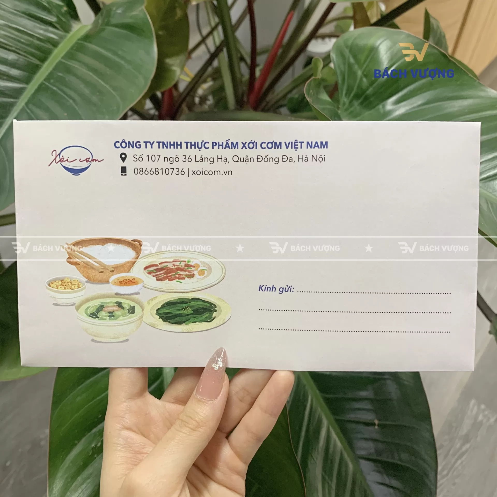 mẫu phong b&igrave; in c&ocirc;ng ty thể hiện họa tiết giới thiệu sản phẩm 