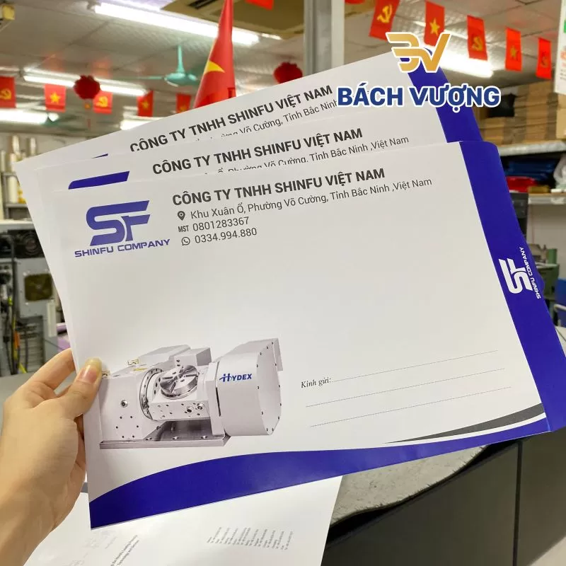 In phong bì thư công ty tại Bách Vượng
