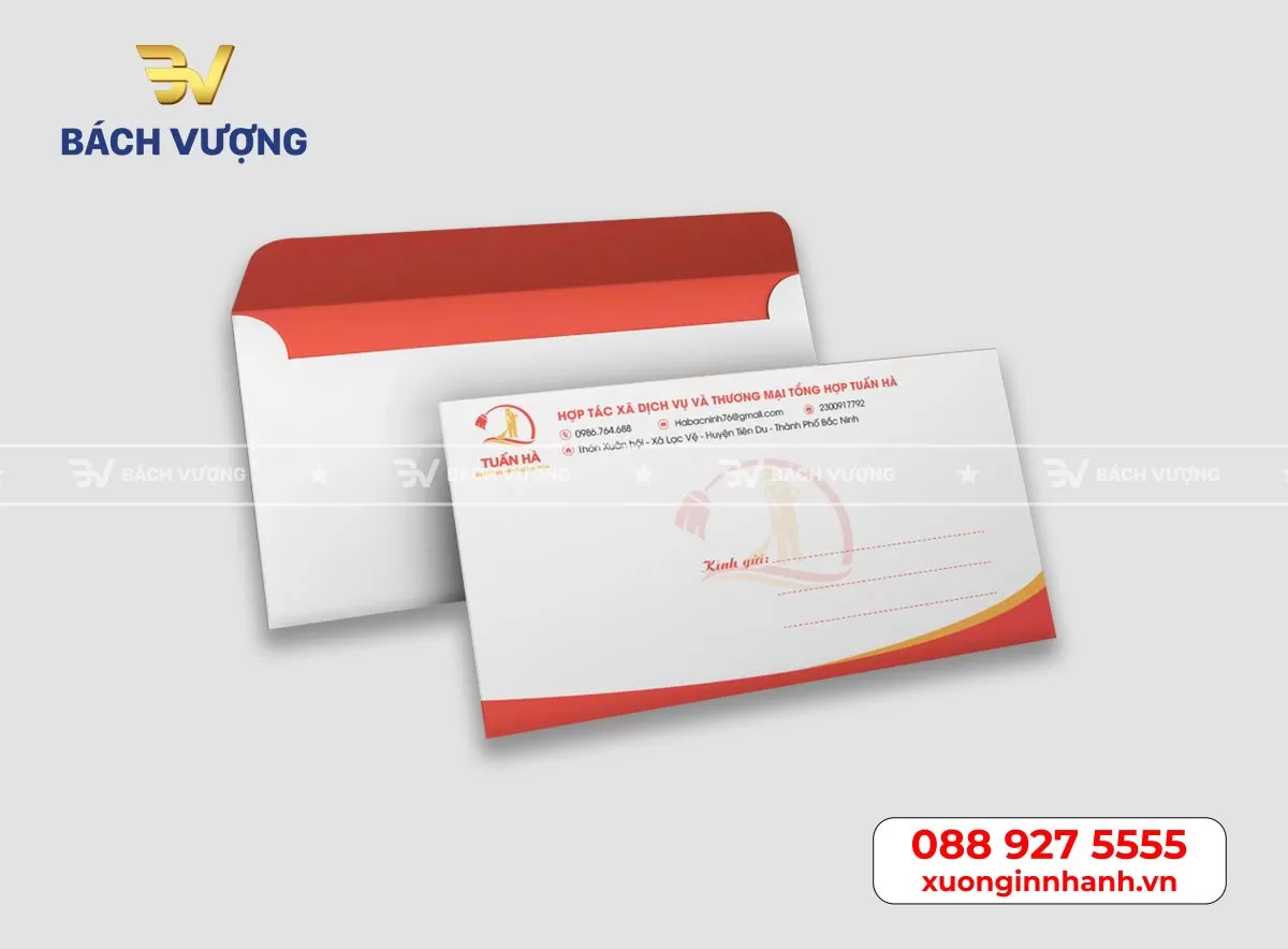 In phong bì thư công ty tại Bách Vượng