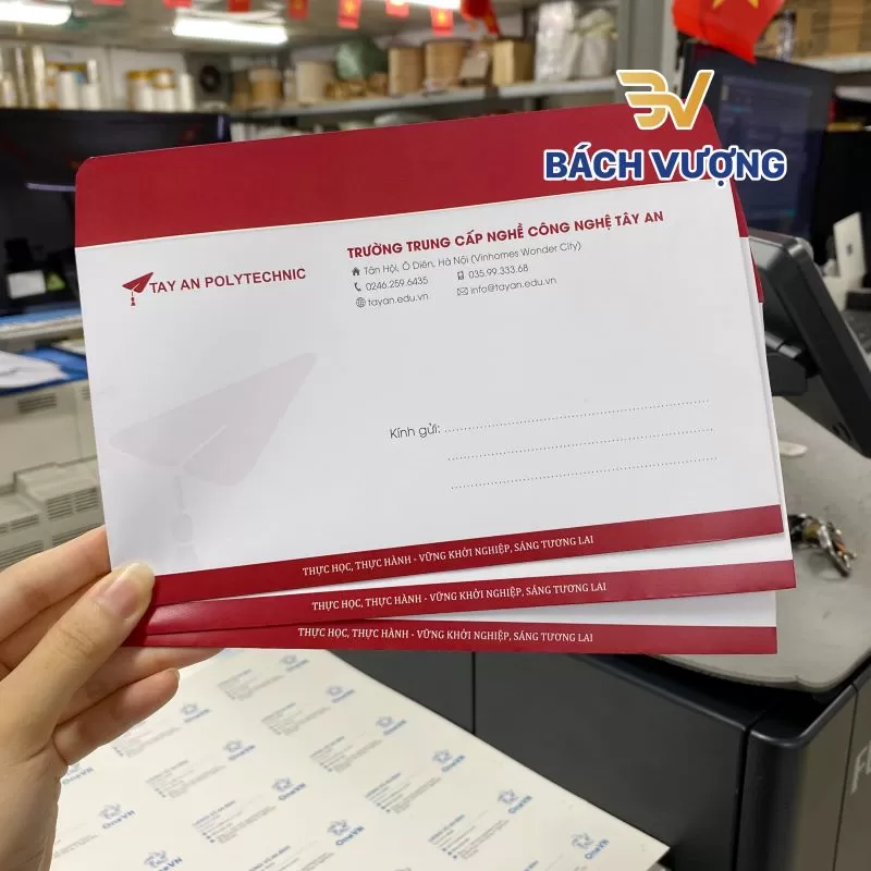 In phong bì thư công ty tại Bách Vượng