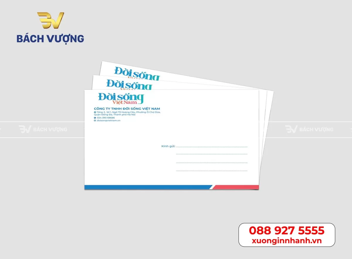 Mẫu phong b&igrave; c&ocirc;ng ty tối giản tại B&aacute;ch Vượng