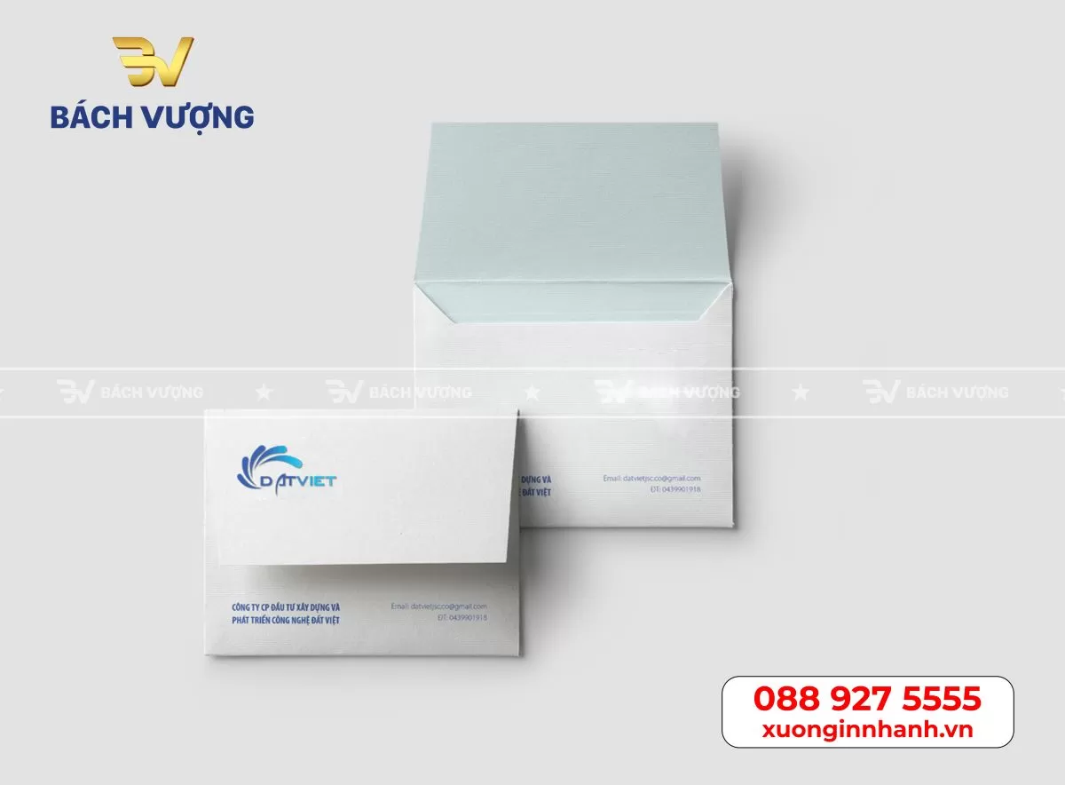 Mẫu phong b&igrave; c&ocirc;ng ty sử dụng giấy mỹ thuật tại B&aacute;ch Vượng